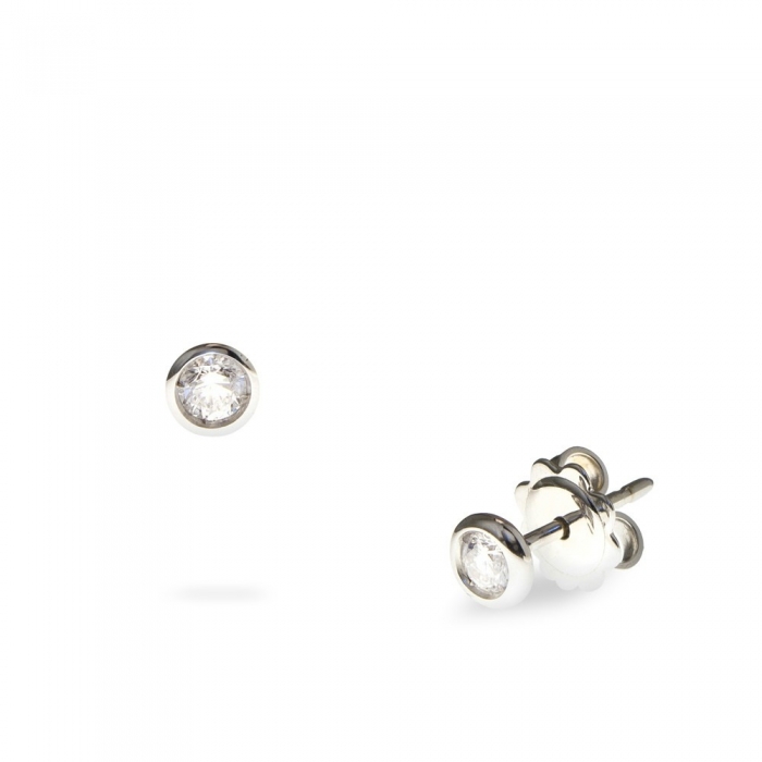 Mini white gold and diamond chaton earrings