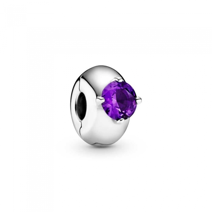 Pandora Purple Solitaire Circle Charm