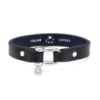 Leather Bracelet Navy Pig & Hen