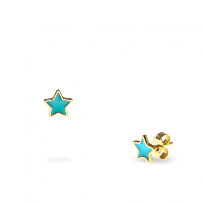 Pendientes mini estrella azul