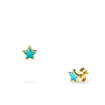 Blue mini star earrings