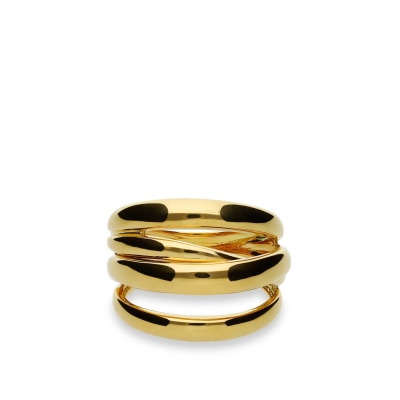 Yellow Gold Ring Crossed GRAU