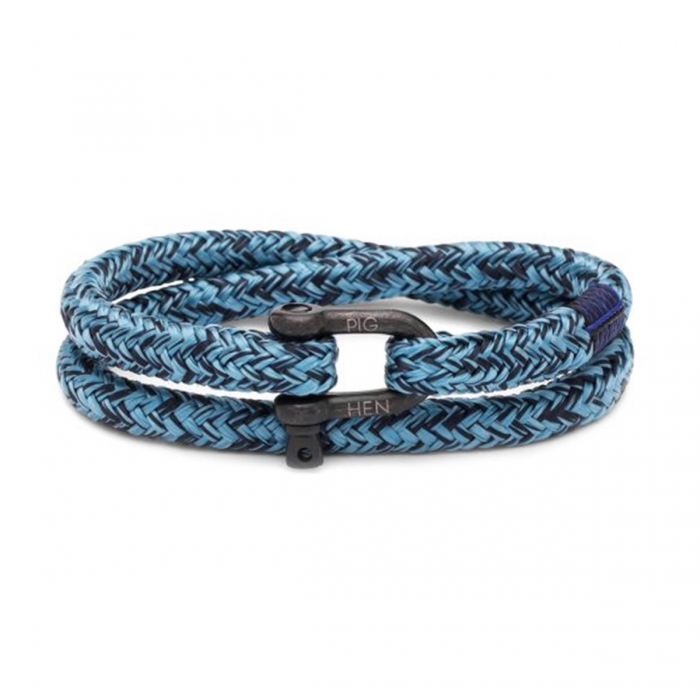 Light blue and navy blue Pig&Hen bracelet