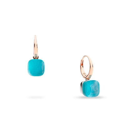 Pomellato Nudo Gelé earrings in rose gold with topaz and mother-of-pearl