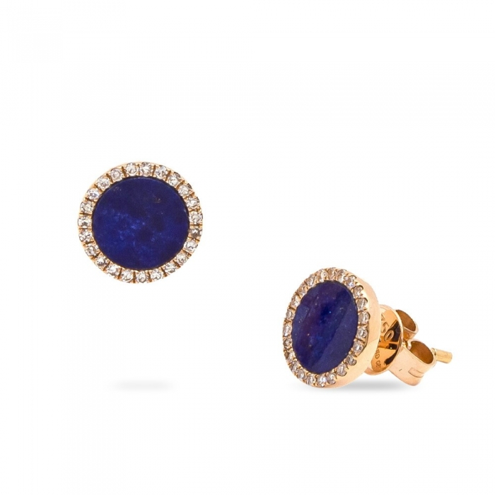 Earrings Halo lapis lazuli