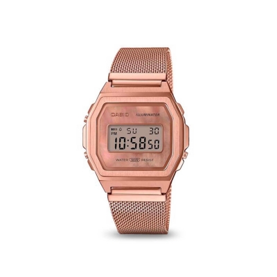 Casio Vintage Pink Mesh Watch