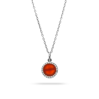 Pendant Halo Red Agate