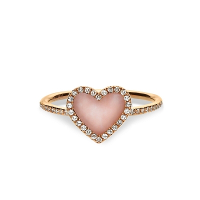 Pink Opal Ring Grau