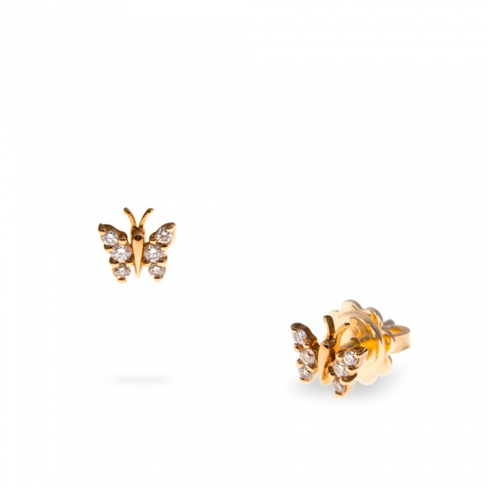 Pendientes mini mariposa diamantes