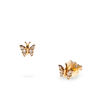 Arracades mini papallona diamants