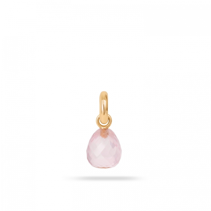Yellow gold and rose quartz Sweet Drops Ole Lynggaard charm