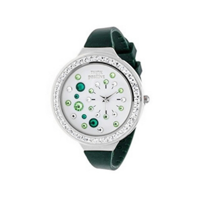 Watch Think positive green with zirconias