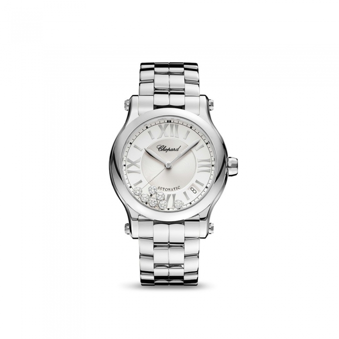 Chopard Happy Sport 36 MM Automatic watch in stainless steel and diamonds