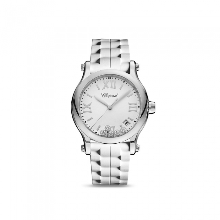Reloj Chopard Happy Sport 36 mm Quartz, acero y diamantes
