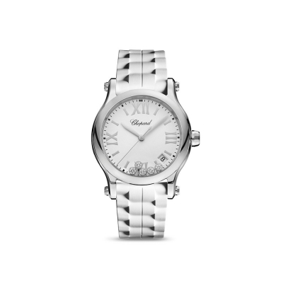Reloj Chopard Happy Sport 36 mm Quartz, acero y diamantes