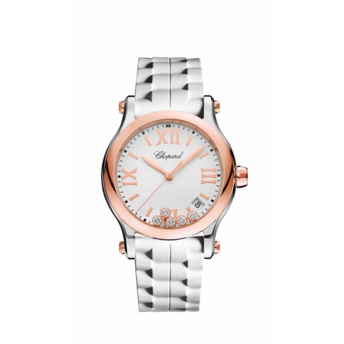 Chopard Happy Sport 36 mm Quartz watch, pink gold and steel