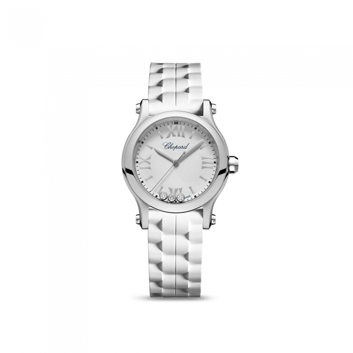 Chopard Happy Sport 30 MM Quartz watch, steel and diamonds