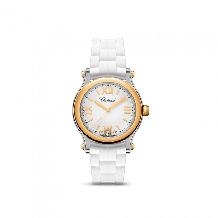 Chopard Happy Sport rose gold and steel quartz watch