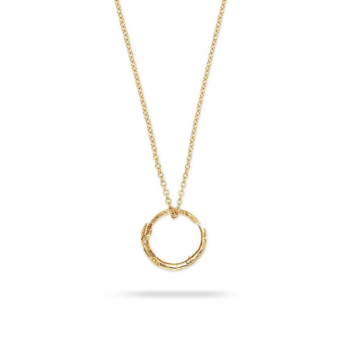 Gold Gucci Necklace with Snake Ring Pendant