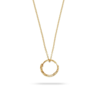 Gold Gucci Necklace with Snake Ring Pendant