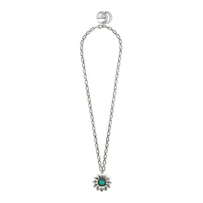 Necklace with Flower and Double G