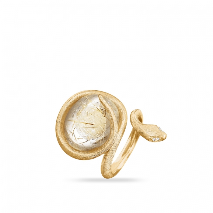 Yellow gold and diamond ring Snakes Ole Lynggaard