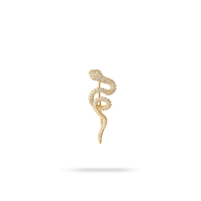 Snakes Ole Lynggaard yellow gold and diamond piercing earring