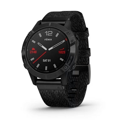 FENIX 6 watch: Pro edition and DLC black sapphire with black nylon strap