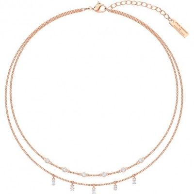 Double necklace Penelope Cruz Moonsun, white, rose gold bath