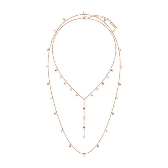 Penelope Cruz Moonsun long necklace, white, rose gold bath