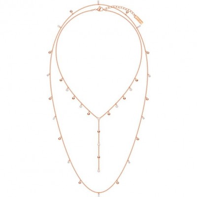 Penelope Cruz Moonsun long necklace, white, rose gold bath