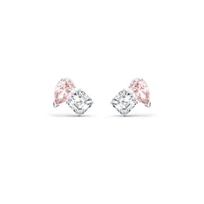 Swarovski Attract Soul White and Pink Stone Earrings