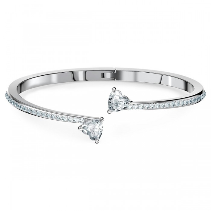 Swarovski Attract Soul Heart Rhodium Plated Steel Bracelet