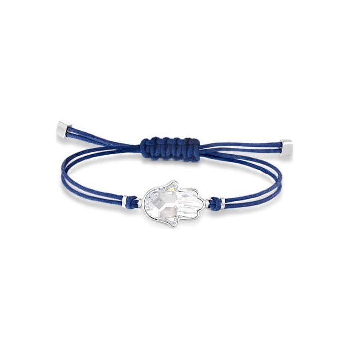 Swarovski Power blue rope hand of fatima bracelet