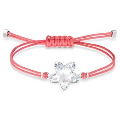 Flower bracelet with pink Swarovski Power rope