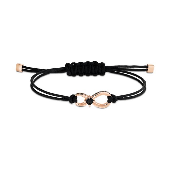 Black rope bracelet with infinity from Swarovski Infinity