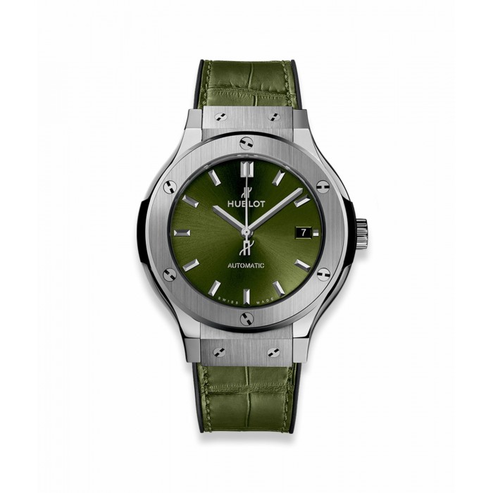 Hublot Classic Fusion Green Titanium 38mm watch.