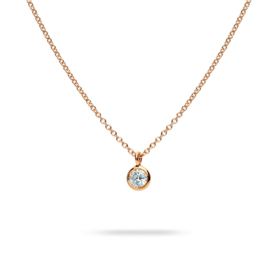 Cosmos Rose Gold Solitaire Necklace
