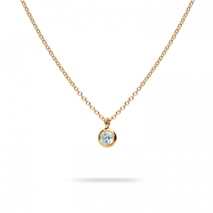Aura Yellow Gold Solitaire Necklace