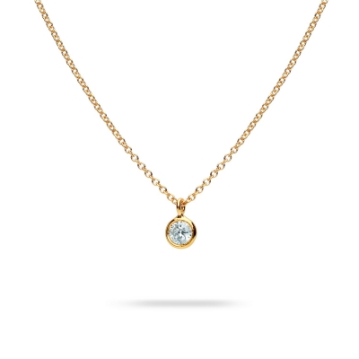 Cosmos Yellow Gold Solitaire Necklace
