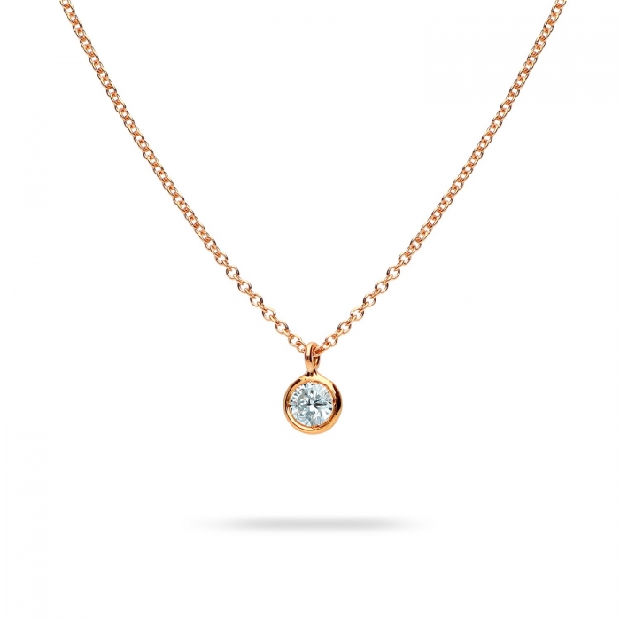 Aura Rose Gold Solitaire Necklace