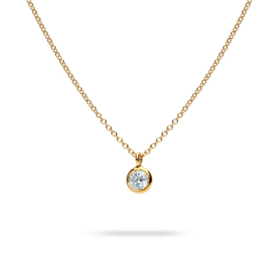 Aura Yellow Gold Solitaire Necklace