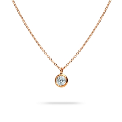 Cosmos Rose Gold Solitaire Necklace