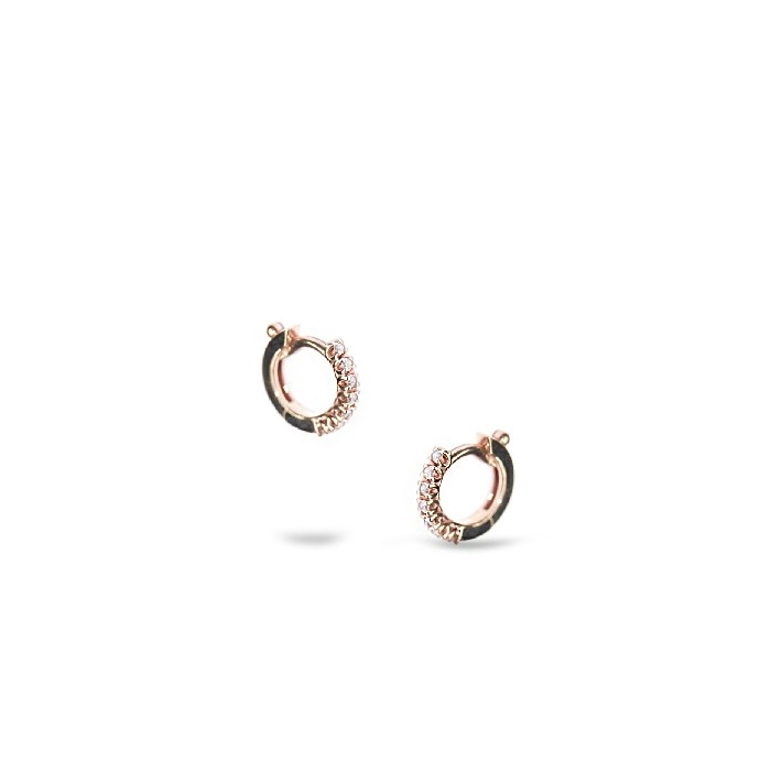 Creole earrings in rose gold and 10mm diamonds, Atenas de Grau