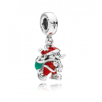 Charm pendant in sterling silver Santa Mickey and Gift Bag