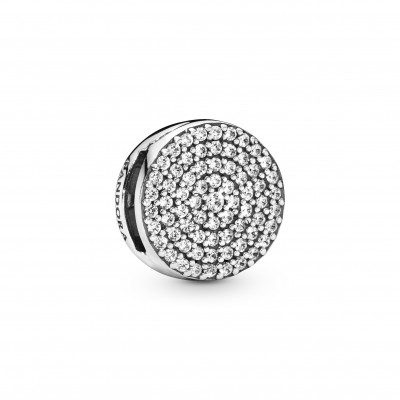 Round silver charm with zircons by Pandora Reflexions