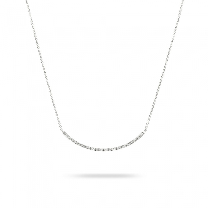 White Gold Necklace with Smiley Bar