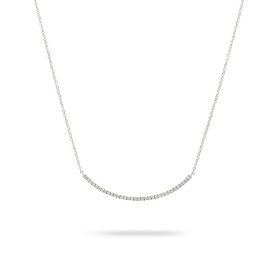 White Gold Necklace with Smiley Bar