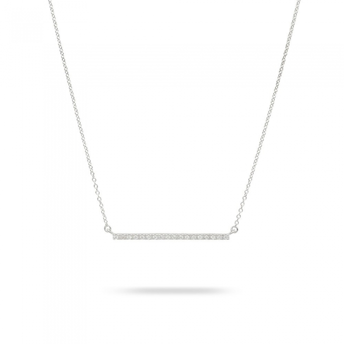 White Gold Bar Necklace