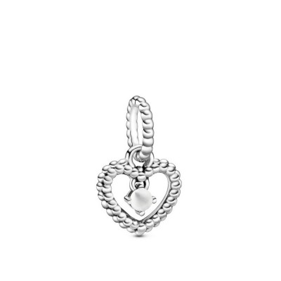 Charm pendant Pandora in sterling silver with White spheres